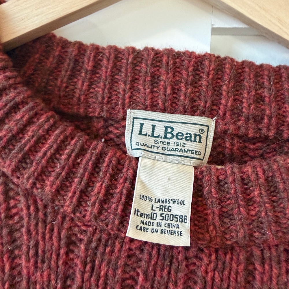 L.L. Bean Maroon Ribbed Sweater - Picture 2 of 6